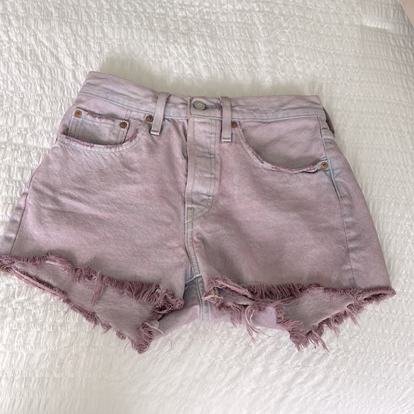 Levi’s 501 Jean Shorts Purple Color Size 26 - Picture 2 of 13